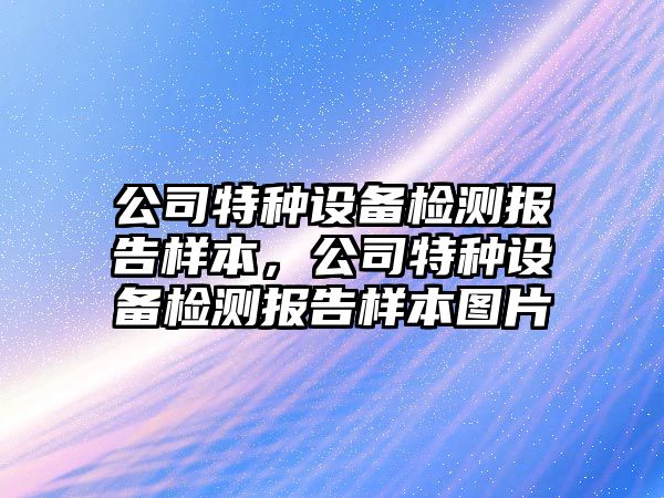 公司特種設備檢測報告樣本，公司特種設備檢測報告樣本圖片