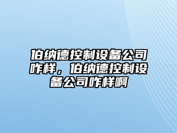 伯納德控制設備公司咋樣，伯納德控制設備公司咋樣啊