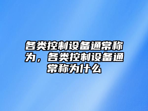 各類(lèi)控制設備通常稱(chēng)為，各類(lèi)控制設備通常稱(chēng)為什么