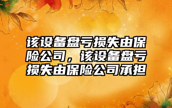 該設備盤(pán)虧損失由保險公司，該設備盤(pán)虧損失由保險公司承擔