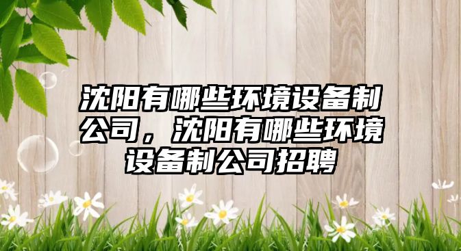 沈陽(yáng)有哪些環(huán)境設備制公司，沈陽(yáng)有哪些環(huán)境設備制公司招聘