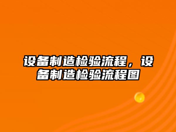 設備制造檢驗流程，設備制造檢驗流程圖