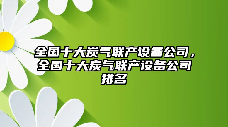 全國十大炭氣聯(lián)產(chǎn)設備公司，全國十大炭氣聯(lián)產(chǎn)設備公司排名
