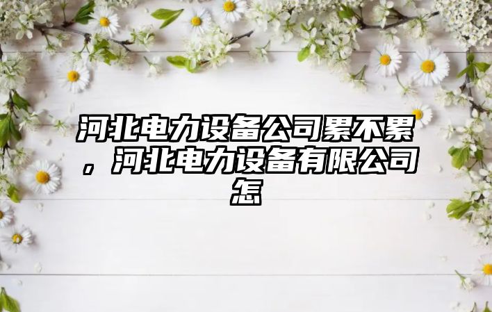 河北電力設備公司累不累，河北電力設備有限公司怎