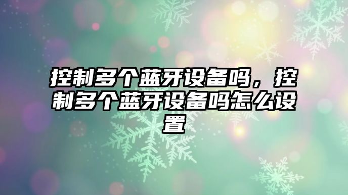 控制多個(gè)藍牙設備嗎，控制多個(gè)藍牙設備嗎怎么設置