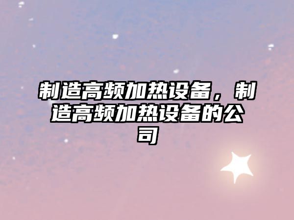制造高頻加熱設備，制造高頻加熱設備的公司