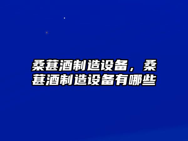 桑葚酒制造設備，桑葚酒制造設備有哪些