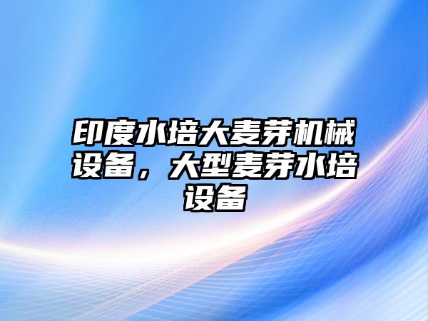 印度水培大麥芽機械設備，大型麥芽水培設備