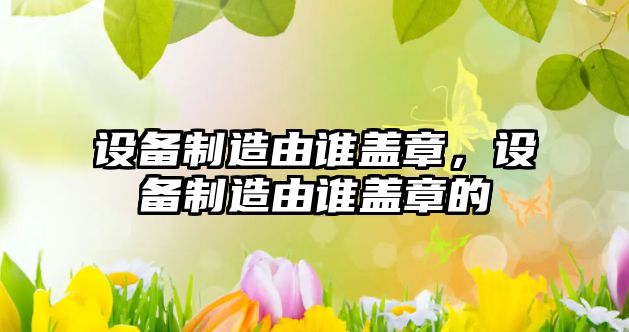 設備制造由誰(shuí)蓋章，設備制造由誰(shuí)蓋章的