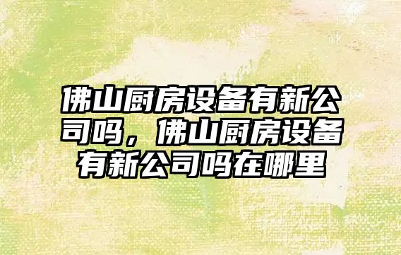 佛山廚房設備有新公司嗎，佛山廚房設備有新公司嗎在哪里