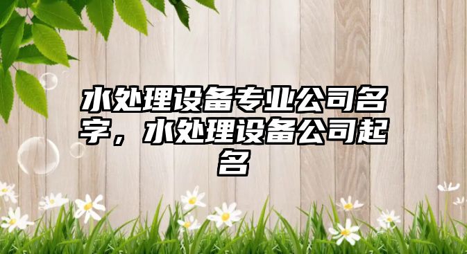 水處理設備專(zhuān)業(yè)公司名字，水處理設備公司起名