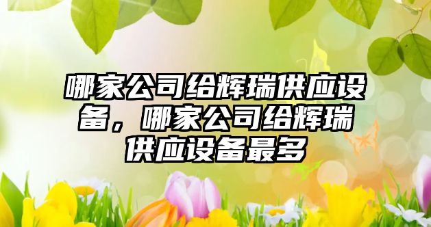 哪家公司給輝瑞供應設備，哪家公司給輝瑞供應設備最多