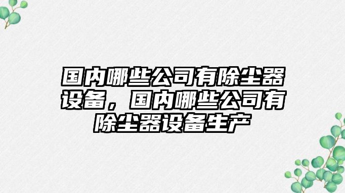 國內哪些公司有除塵器設備，國內哪些公司有除塵器設備生產(chǎn)