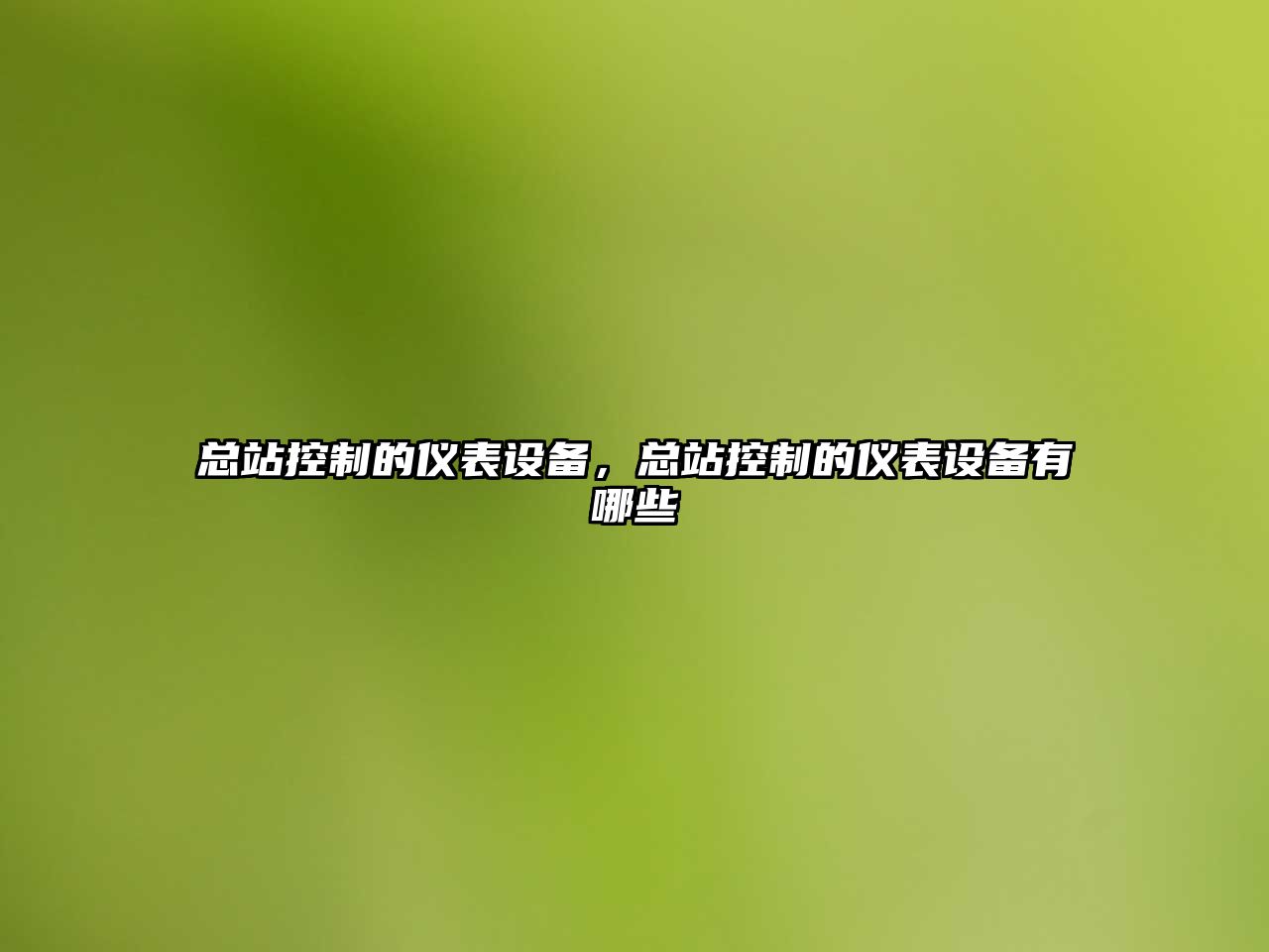 總站控制的儀表設備，總站控制的儀表設備有哪些