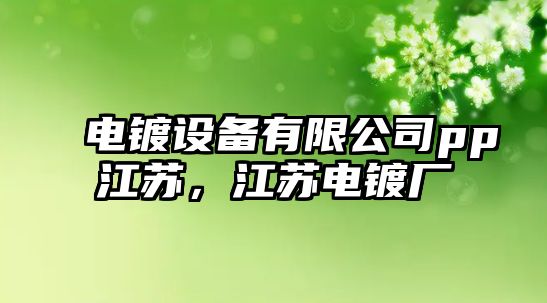 電鍍設備有限公司pp江蘇，江蘇電鍍廠(chǎng)