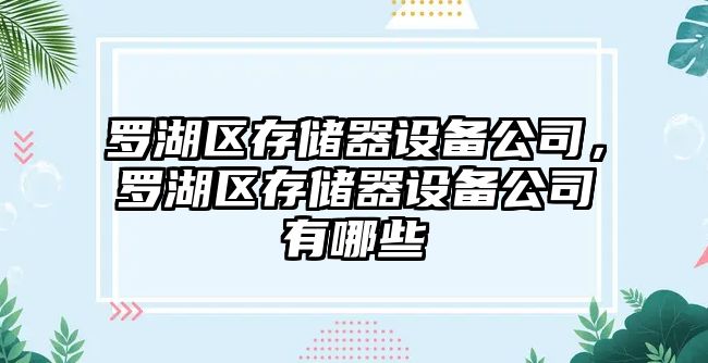 羅湖區存儲器設備公司，羅湖區存儲器設備公司有哪些