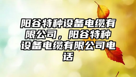 陽(yáng)谷特種設備電纜有限公司，陽(yáng)谷特種設備電纜有限公司電話(huà)