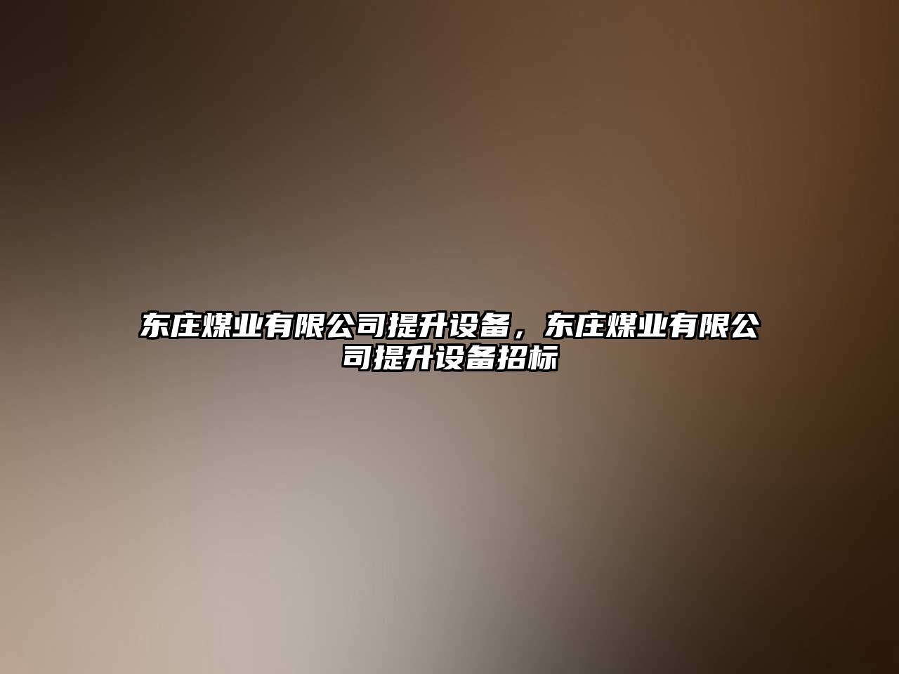 東莊煤業(yè)有限公司提升設備，東莊煤業(yè)有限公司提升設備招標