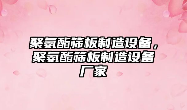 聚氨酯篩板制造設備，聚氨酯篩板制造設備廠(chǎng)家
