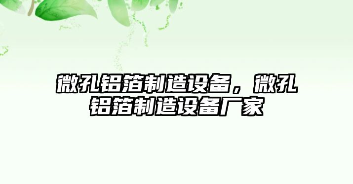 微孔鋁箔制造設備，微孔鋁箔制造設備廠(chǎng)家
