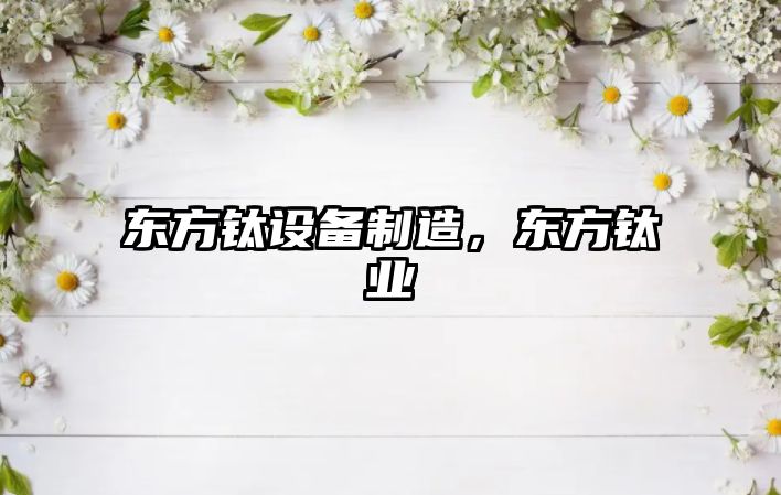 東方鈦設備制造，東方鈦業(yè)