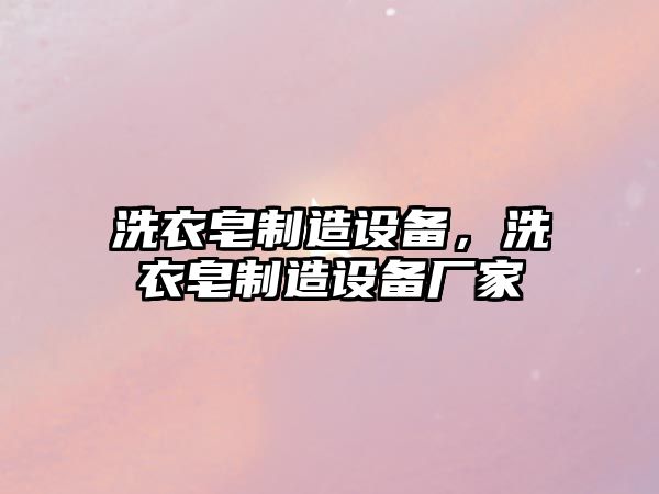 洗衣皂制造設備，洗衣皂制造設備廠(chǎng)家