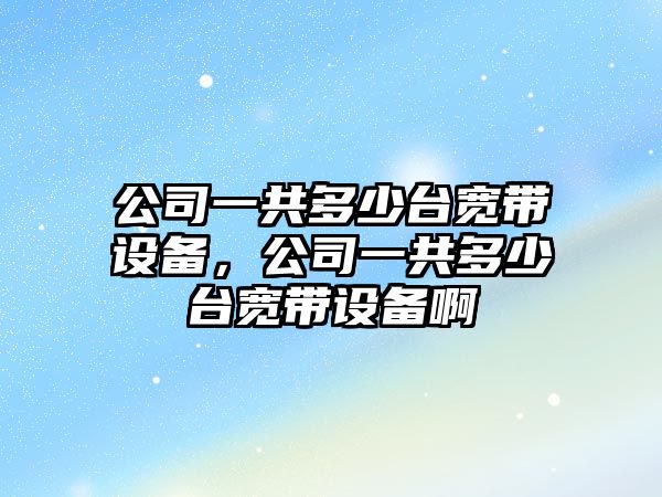 公司一共多少臺寬帶設備，公司一共多少臺寬帶設備啊