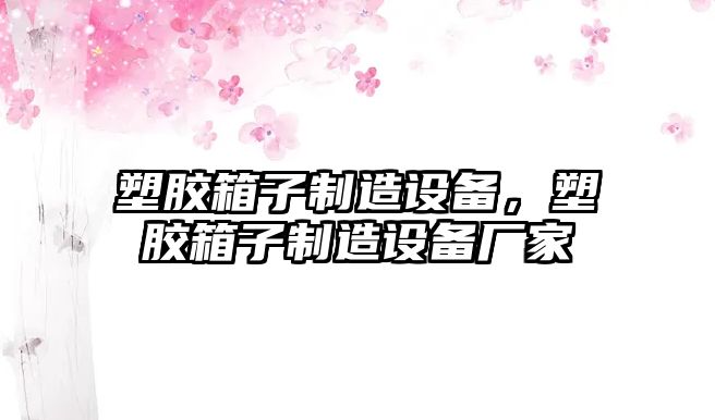 塑膠箱子制造設備，塑膠箱子制造設備廠(chǎng)家