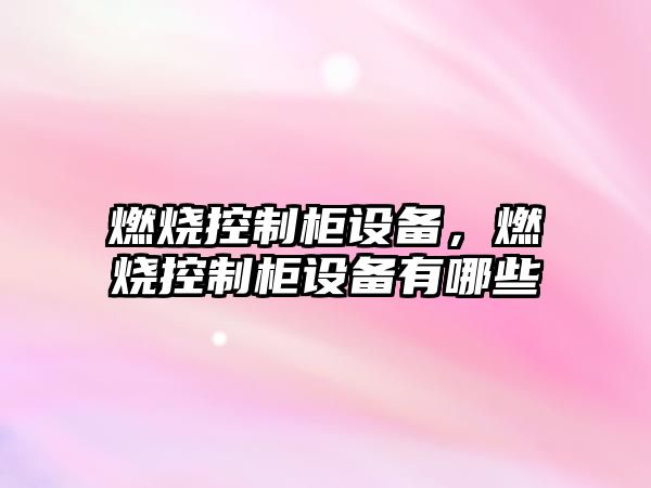 燃燒控制柜設備，燃燒控制柜設備有哪些