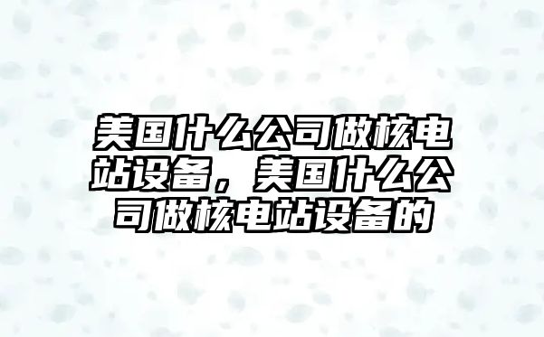 美國什么公司做核電站設備，美國什么公司做核電站設備的