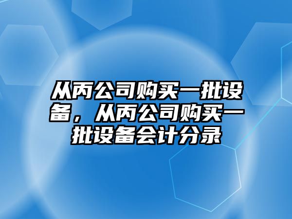 從丙公司購買(mǎi)一批設備，從丙公司購買(mǎi)一批設備會(huì )計分錄