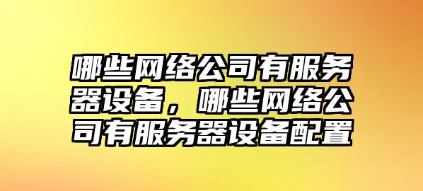 哪些網(wǎng)絡(luò )公司有服務(wù)器設備，哪些網(wǎng)絡(luò )公司有服務(wù)器設備配置