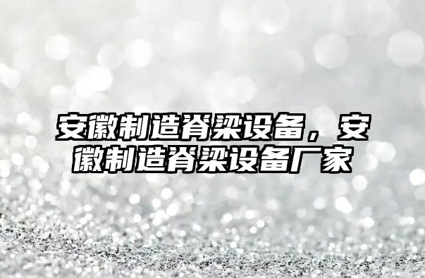 安徽制造脊梁設備，安徽制造脊梁設備廠(chǎng)家