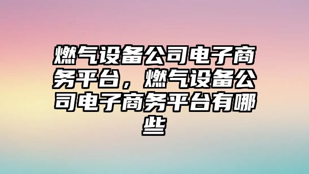 燃?xì)庠O(shè)備公司電子商務(wù)平臺(tái)，燃?xì)庠O(shè)備公司電子商務(wù)平臺(tái)有哪些