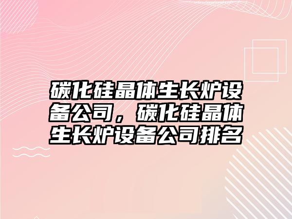 碳化硅晶體生長(cháng)爐設備公司，碳化硅晶體生長(cháng)爐設備公司排名