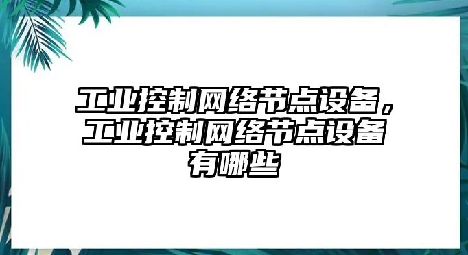 工業(yè)控制網(wǎng)絡(luò )節點(diǎn)設備，工業(yè)控制網(wǎng)絡(luò )節點(diǎn)設備有哪些