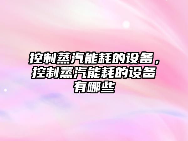 控制蒸汽能耗的設備，控制蒸汽能耗的設備有哪些