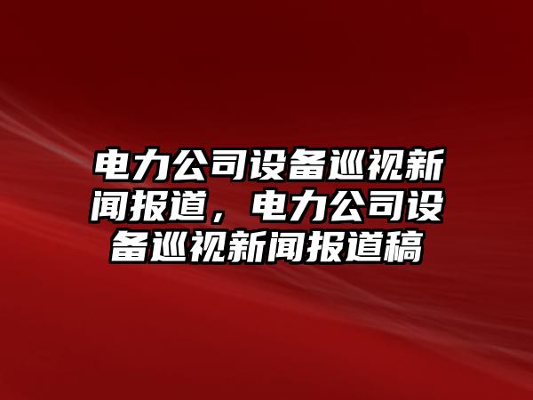電力公司設備巡視新聞報道，電力公司設備巡視新聞報道稿