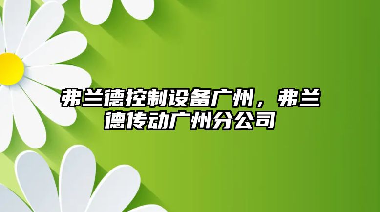 弗蘭德控制設備廣州，弗蘭德傳動(dòng)廣州分公司