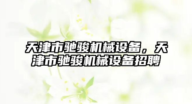 天津市馳駿機械設備，天津市馳駿機械設備招聘