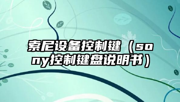 索尼設備控制鍵（sony控制鍵盤(pán)說(shuō)明書(shū)）