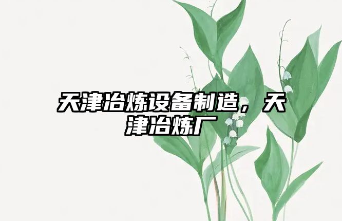 天津冶煉設備制造，天津冶煉廠(chǎng)