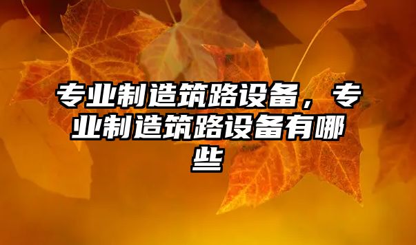 專(zhuān)業(yè)制造筑路設備，專(zhuān)業(yè)制造筑路設備有哪些