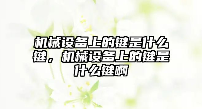 機械設備上的鍵是什么鍵，機械設備上的鍵是什么鍵啊