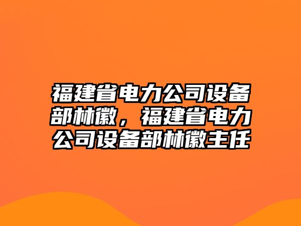 福建省電力公司設備部林徽,福建省電力公司設備部林徽主任