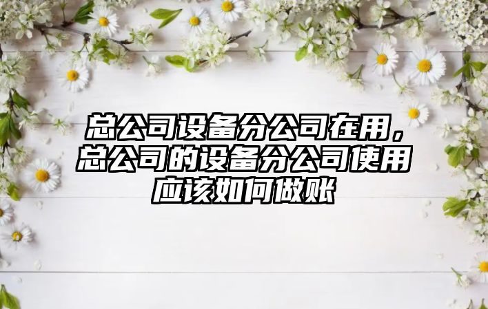 總公司設備分公司在用，總公司的設備分公司使用應該如何做賬