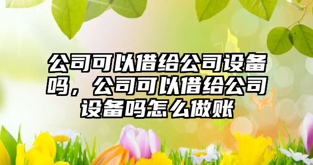 公司可以借給公司設備嗎，公司可以借給公司設備嗎怎么做賬