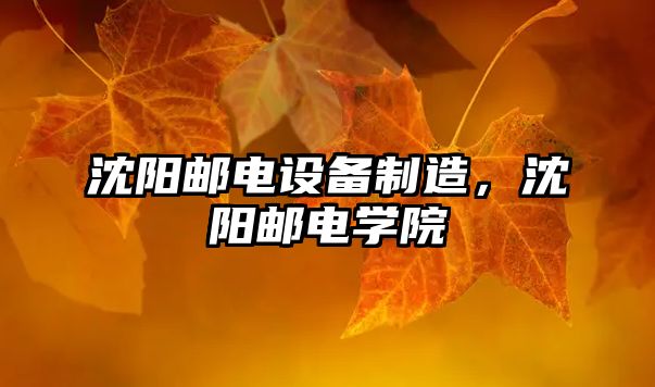沈陽(yáng)郵電設備制造，沈陽(yáng)郵電學(xué)院