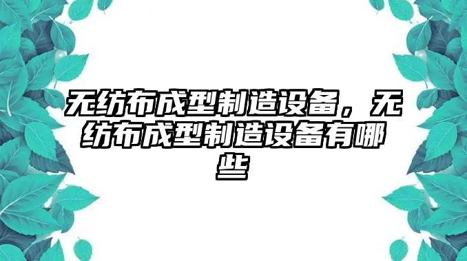 無(wú)紡布成型制造設備，無(wú)紡布成型制造設備有哪些